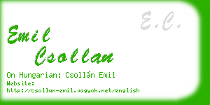emil csollan business card